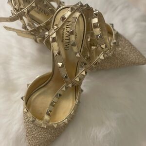 Valentino Women's Gold Studded Heels